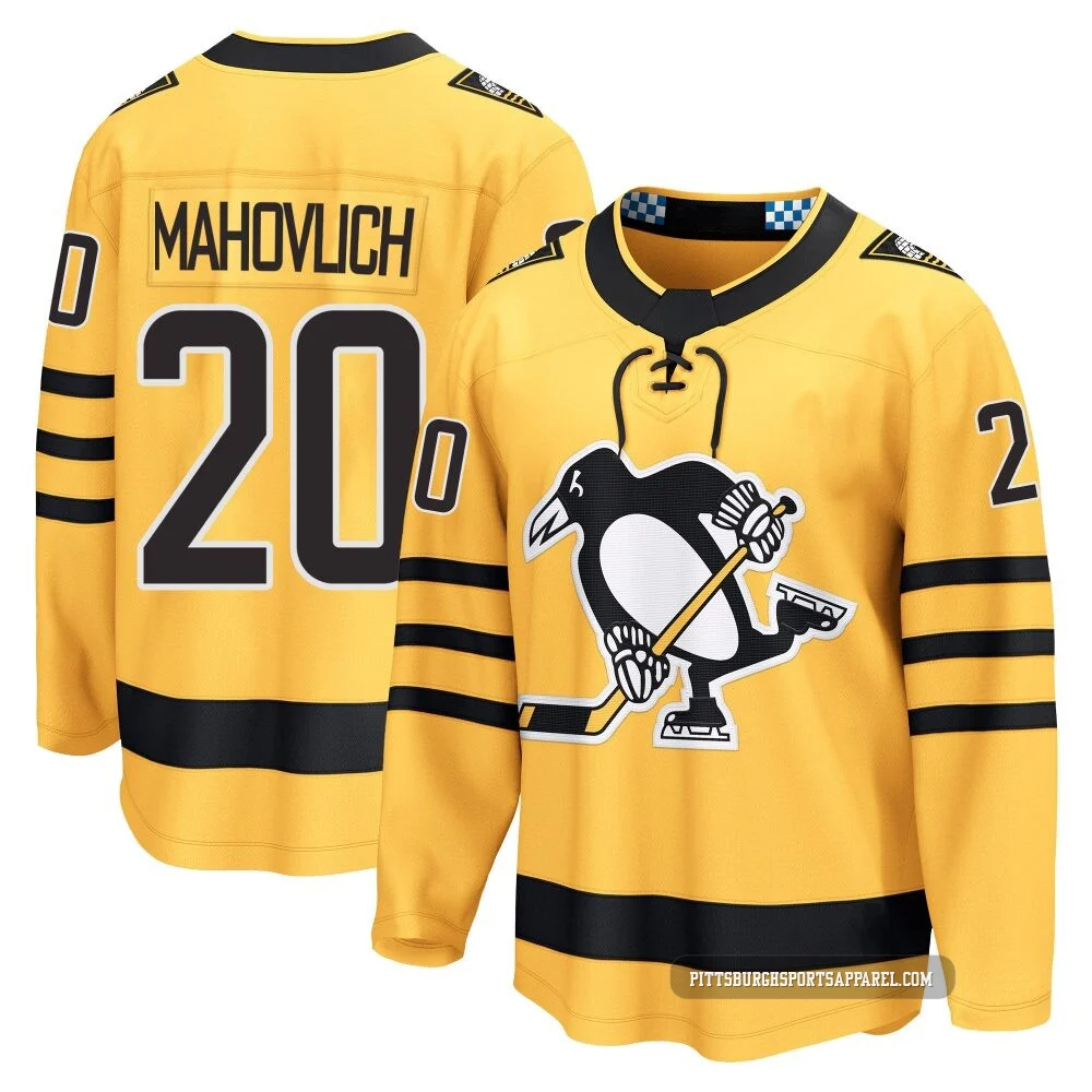 Men's Peter Mahovlich ＃20 Gold Pittsburgh Penguins Breakaway Alternate 2025 Jersey