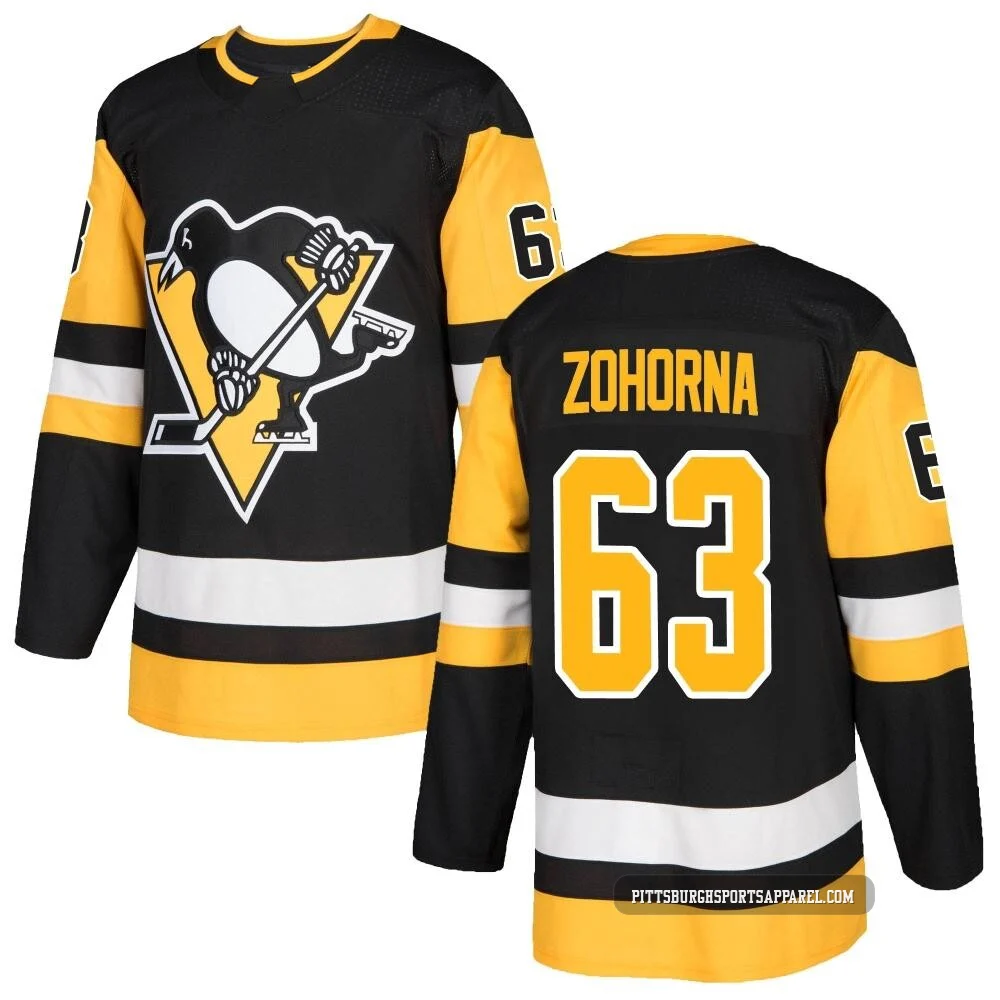 Men's Radim Zohorna ＃63 Authentic Black Pittsburgh Penguins Home Jersey