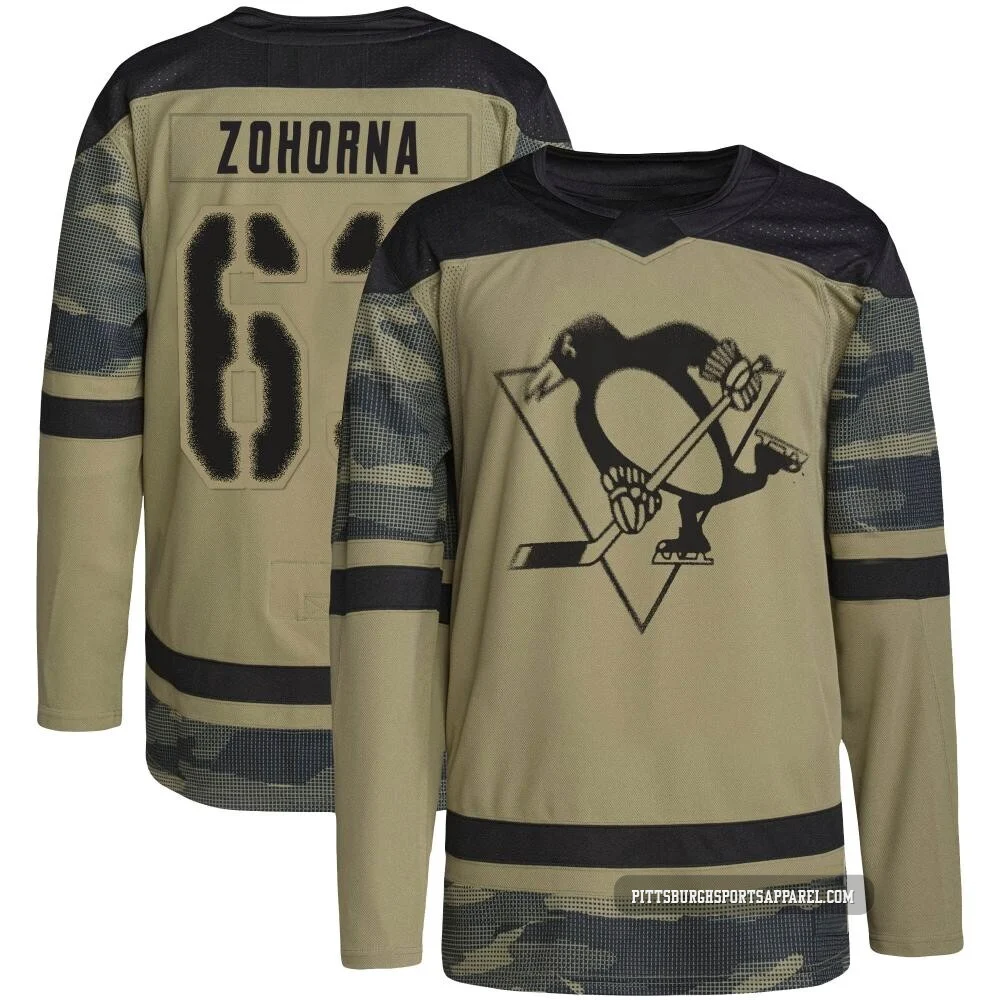 Men's Radim Zohorna ＃63 Authentic Camo Pittsburgh Penguins Military Appreciation Practice Jersey