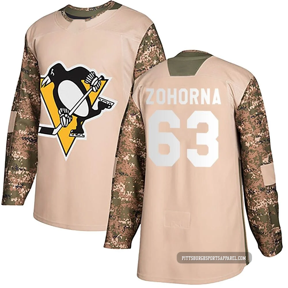 Men's Radim Zohorna ＃63 Authentic Camo Pittsburgh Penguins Veterans Day Practice Jersey