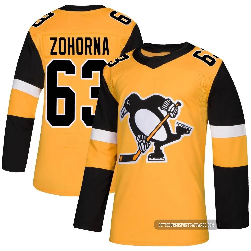 Men's Radim Zohorna ＃63 Authentic Gold Pittsburgh Penguins Alternate Jersey