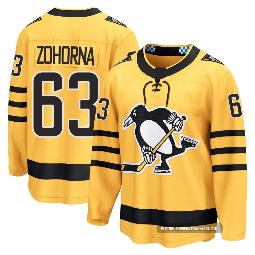 Men's Radim Zohorna ＃63 Gold Pittsburgh Penguins Breakaway Alternate 2025 Jersey