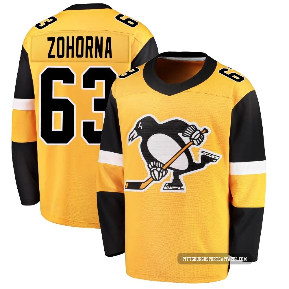 Men's Radim Zohorna ＃63 Gold Pittsburgh Penguins Breakaway Alternate Jersey