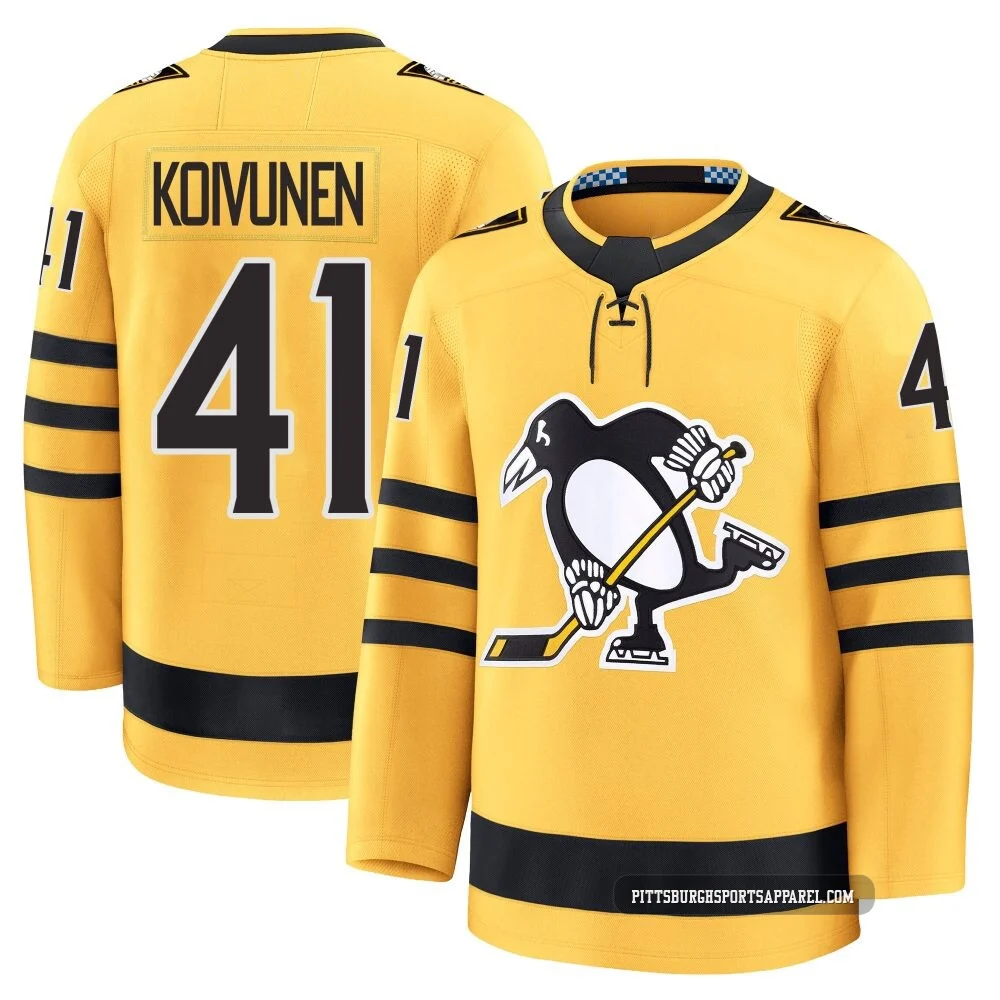 Men's Ville Koivunen ＃41 Gold Pittsburgh Penguins Premium Alternate 2025 Jersey
