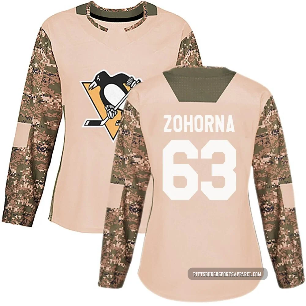 Women's Radim Zohorna ＃63 Authentic Camo Pittsburgh Penguins Veterans Day Practice Jersey