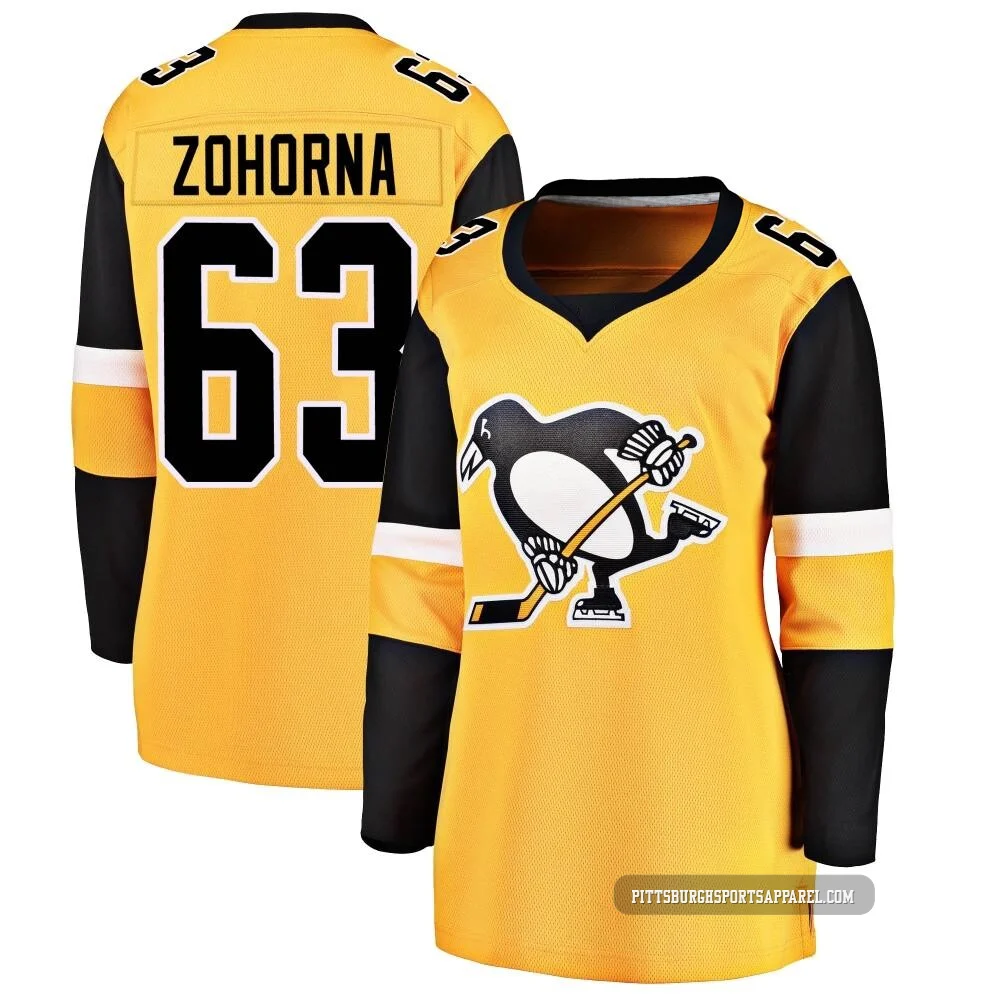 Women's Radim Zohorna ＃63 Gold Pittsburgh Penguins Breakaway Alternate Jersey