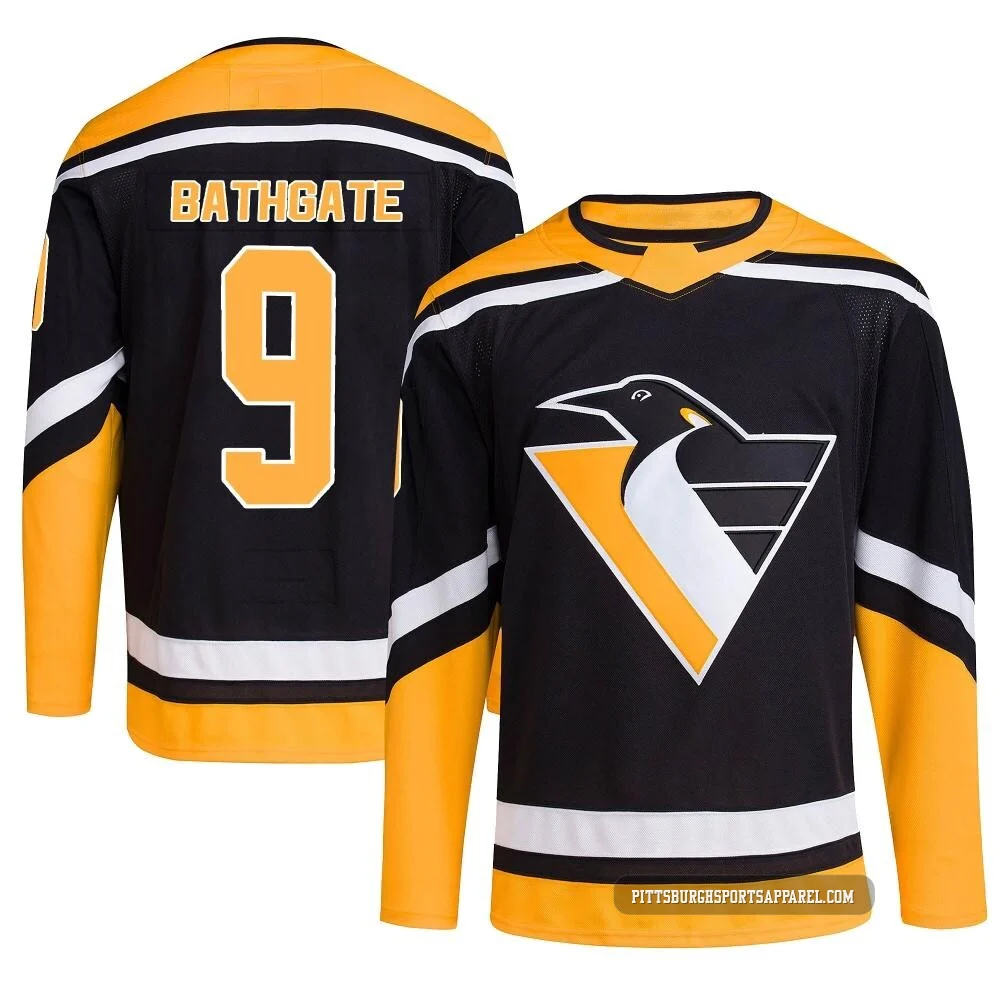 Youth Andy Bathgate ＃9 Authentic Black Pittsburgh Penguins Reverse Retro 2.0 Jersey
