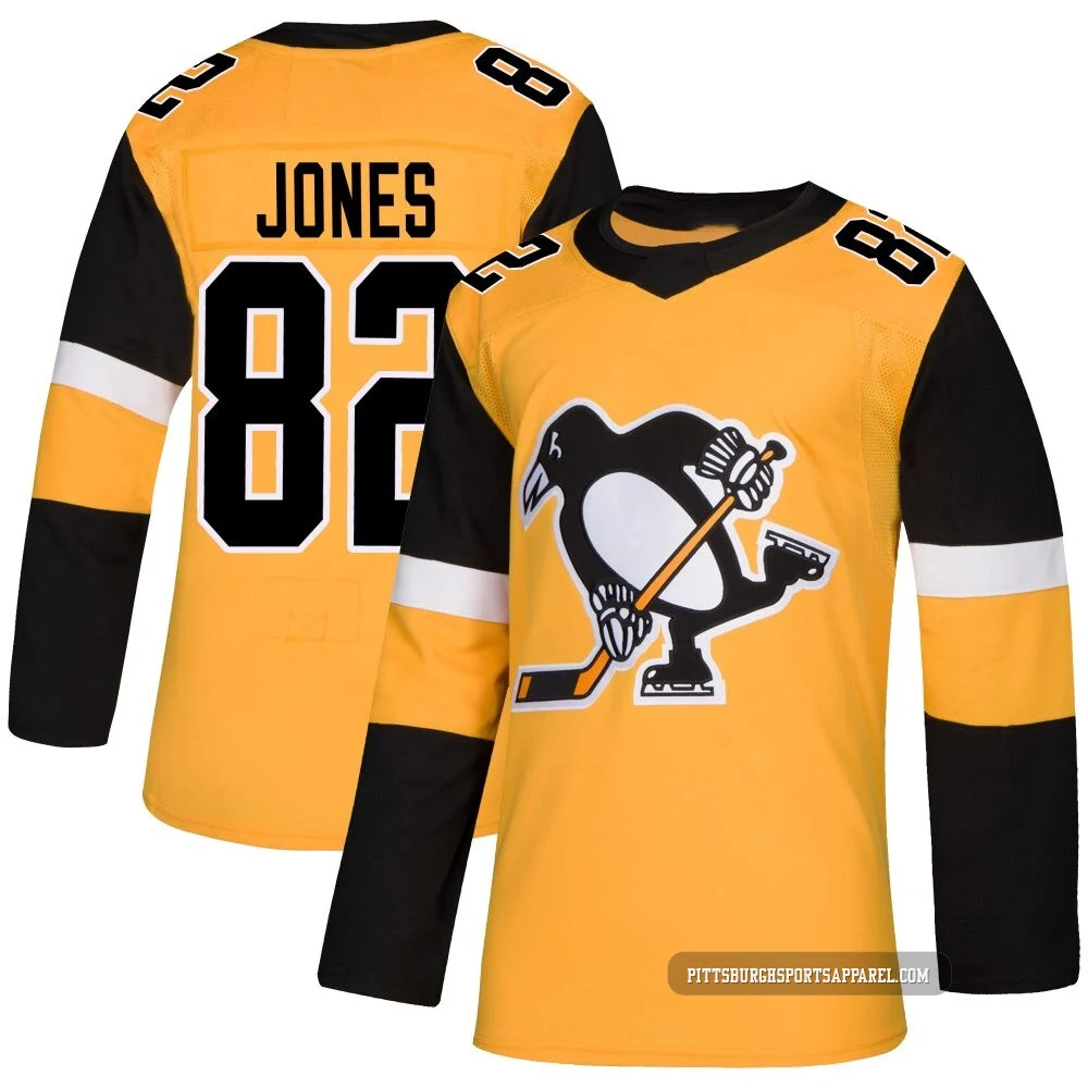 Youth Caleb Jones ＃82 Authentic Gold Pittsburgh Penguins Alternate Jersey