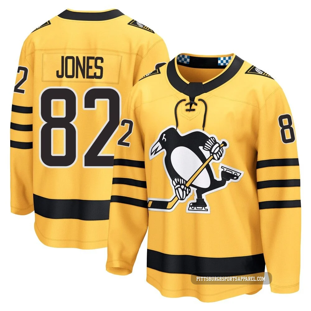 Youth Caleb Jones ＃82 Gold Pittsburgh Penguins Breakaway Alternate 2025 Jersey