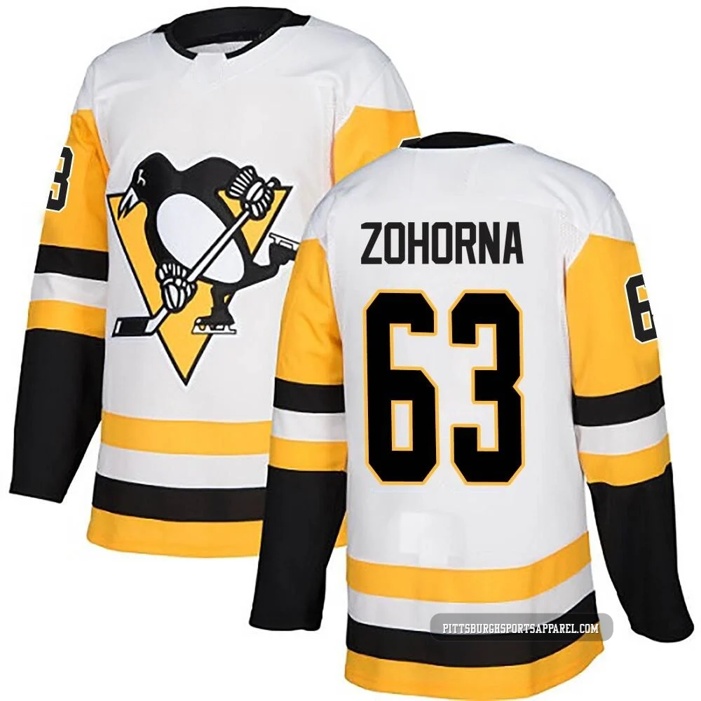 Youth Radim Zohorna ＃63 Authentic White Pittsburgh Penguins Away Jersey