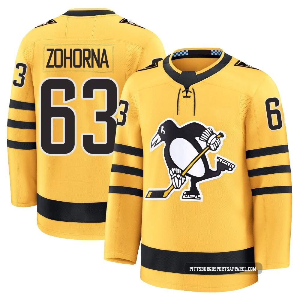 Youth Radim Zohorna ＃63 Gold Pittsburgh Penguins Premium Alternate 2025 Jersey